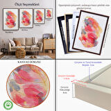 Kahverengi Çerçeveli Modern Renkli Şekliller Tablosu