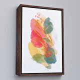 Kahverengi Çerçeveli Modern Renkli Şekliller Tablosu