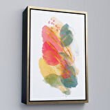 Kahverengi Çerçeveli Modern Renkli Şekliller Tablosu