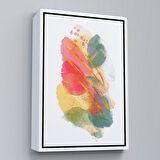 Kahverengi Çerçeveli Modern Renkli Şekliller Tablosu