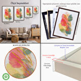 Kahverengi Çerçeveli Modern Renkli Şekliller Tablosu