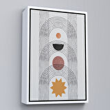Kahverengi Çerçeveli Modern Renkli Şekliller Tablosu