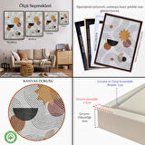 Kahverengi Çerçeveli Modern Renkli Şekliller Tablosu