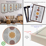 Altın Çerçeveli Modern Renkli Şekliller Tablosu