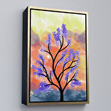 Kahverengi Çerçeveli Modern Renkli Ağaç Tablosu