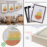 Kahverengi Çerçeveli Soft İskandinav Soyut Şekiller Tablosu