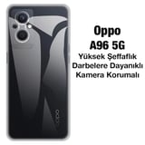 Ally OPPO A96 5G Kılıf Kamera Korumalı Ultra İnce Şeffaf Silikon Kılıf-(5775)