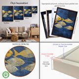 Siyah Çerçeveli Modern Altın Balıklar Tablosu