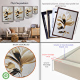 Altın Çerçeveli Modern Altın Çiçekler Tablosu