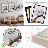 Beyaz Çerçeveli Modern Soyut Geyik Tablosu