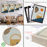 Altın Çerçeveli Modern Renkli Soyut Tablo