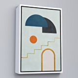 Kahverengi Çerçeveli Modern Renkli Soyut Tablo