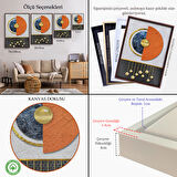 Kahverengi Çerçeveli Modern Renkli Soyut Tablo