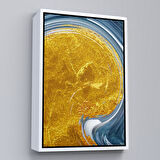 Beyaz Çerçeveli Modern Renkli Soyut Tablo