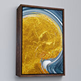 Beyaz Çerçeveli Modern Renkli Soyut Tablo