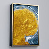 Beyaz Çerçeveli Modern Renkli Soyut Tablo