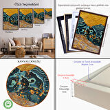 Siyah Çerçeveli Modern Renkli Soyut Tablo