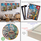 Siyah Çerçeveli Jean Michel Basquiat Jazz King Kanvas Tablo, Jazz King Canvas Tablo