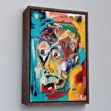 Beyaz Çerçeveli Jean Michel Basquiat, İsimsiz Kafatası 1981 Kanvas Tablosu