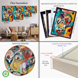 Beyaz Çerçeveli Jean Michel Basquiat, İsimsiz Kafatası 1981 Kanvas Tablosu