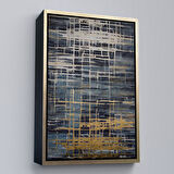 Altın Çerçeveli Modern Renkli Soyut Tablo