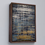 Altın Çerçeveli Modern Renkli Soyut Tablo