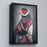 Altın Çerçeveli Kuş Kafalı İnsan Kanvas Tablo