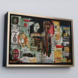 Beyaz Çerçeveli Jean Michel Basquiat Notary Kanvas Tablo