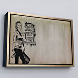 Altın Çerçeveli Banksy, Büyük İşler Yapmak İstiyorsanız İzin İstemeyi Bırakın Yazan Tablo
