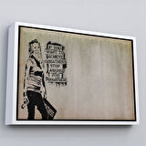 Kahverengi Çerçeveli Banksy, Büyük İşler Yapmak İstiyorsanız İzin İstemeyi Bırakın Yazan Tablo