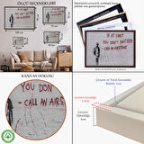 Beyaz Çerçeveli Banksy, İlk Başta Başarılı Olamazsanız, Hava Saldırısı Yapın, Kanvas Tablo