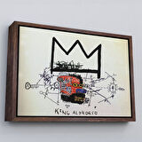 Altın Çerçeveli Jean Michel Basquiat'in Kral Alphonso İsimli Eseri Kanvas Tablo