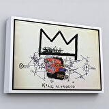 Siyah Çerçeveli Jean Michel Basquiat'in Kral Alphonso İsimli Eseri Kanvas Tablo