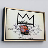Siyah Çerçeveli Jean Michel Basquiat'in Kral Alphonso İsimli Eseri Kanvas Tablo