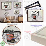 Siyah Çerçeveli Jean Michel Basquiat'in Kral Alphonso İsimli Eseri Kanvas Tablo