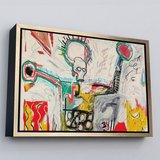 Beyaz Çerçeveli Jean Michel Basquiat'in Untitled 1982 Kanvas Tablo