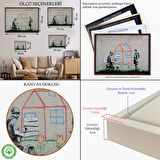 Kahverengi Çerçeveli Bansky Çocuğun Çizdiği Evin Kapısını Kapatan Adam Kanvas Tablo