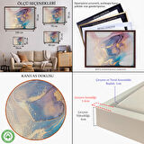 Siyah Çerçeveli Mürekkep ve Alkol Elementleri ile Mermer Deseni Verilmiş Kanvas Tablo