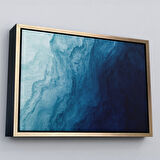 Beyaz Çerçeveli Okyanus Katmanları Soyut Modern Görüntüsü Kanvas Tablo