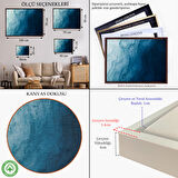 Beyaz Çerçeveli Okyanus Katmanları Soyut Modern Görüntüsü Kanvas Tablo