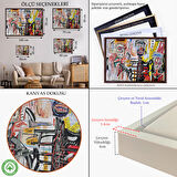 Kahverengi Çerçeveli Jean Michel Basquiat'in Untitled Kanvas Tablo