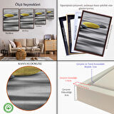 Siyah Çerçeveli Sudaki Soyut Taşlar Tablosu