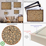 Beyaz Çerçeveli Odun Kütükler Kanvas Tablo