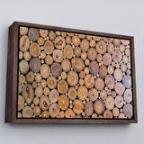 Beyaz Çerçeveli Odun Kütükler Kanvas Tablo