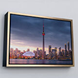 Altın Çerçeveli Kanada Toronto Manzarası Kanvas Tablo