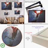 Siyah Çerçeveli Ejderhanın Kaşındaki Savaşçı Kanvas Tablo