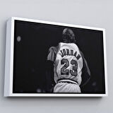 Beyaz Çerçeveli Michael Jordan Kanvas Tablo, Chicago Bulls