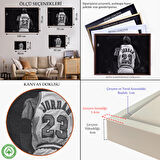 Beyaz Çerçeveli Michael Jordan Kanvas Tablo, Chicago Bulls