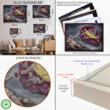 Siyah Çerçeveli Ademin / Tanrının Eli Temalı Dönemin Kapitalizmini Vurgulayan Kanvas Tablo