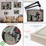 Kahverengi Çerçeveli Banksy Napolyon Geçişi Alpler Kanvas Tablosu